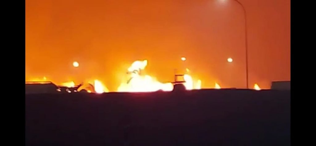 Incêndio de grandes proporções ao lado da Usina Ipiranga em Descalvado