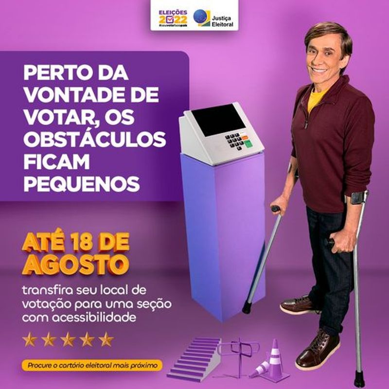 CALENDÁRIO ELEITORAL: Pessoas com deficiência podem pedir transferência de local de votação