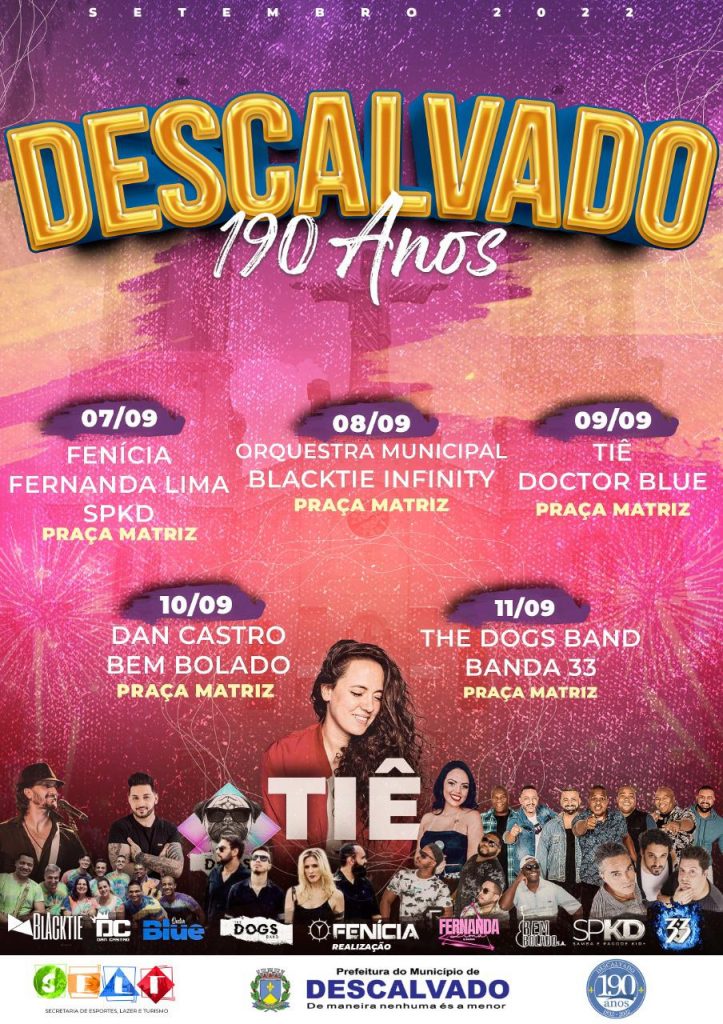 SELT divulga a programação das festividades que celebram os 190 Anos de Descalvado