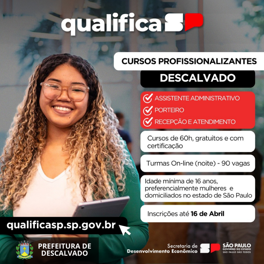 Qualifica SP - Novo Emprego : Inscrições para cursos gratuitos on-line vão até o dia 16 de abril