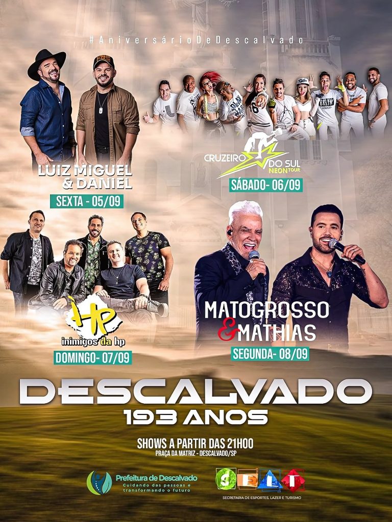 Descalvado comemora 193 anos com shows gratuitos e emoção sobre rodas